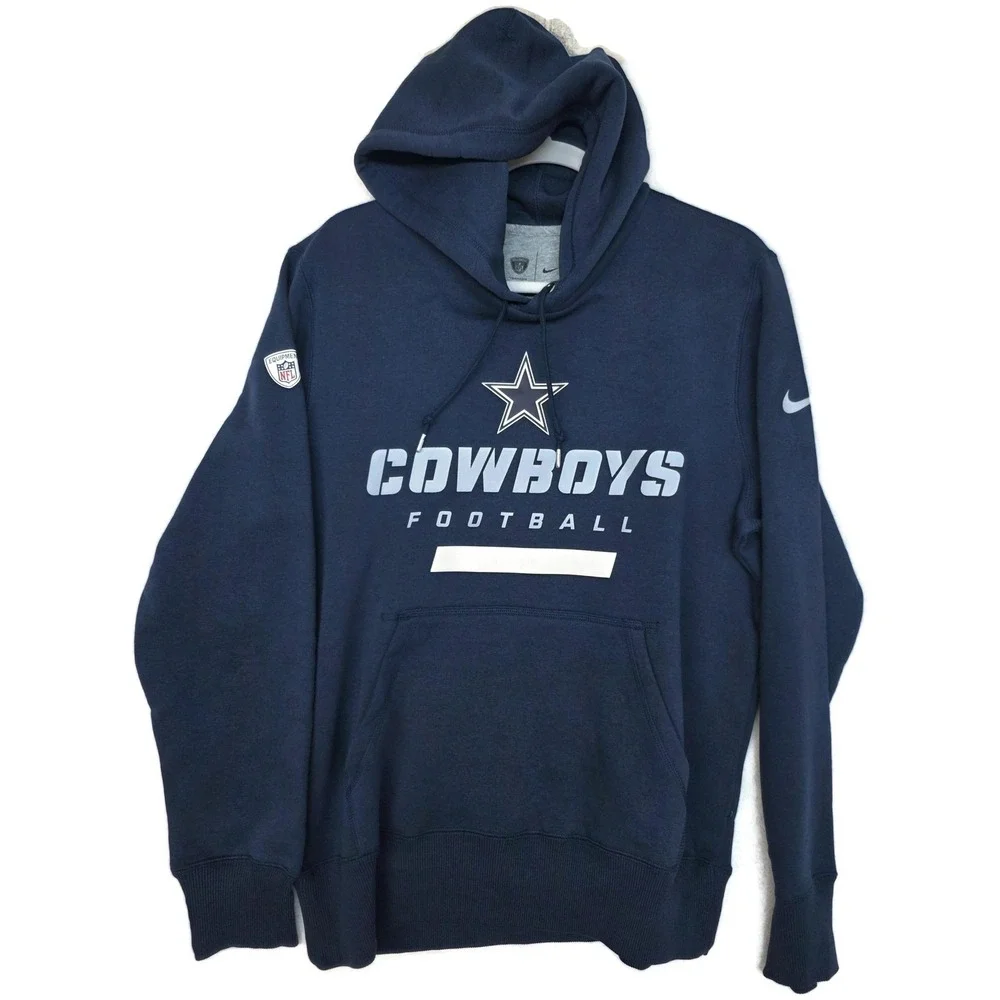 Dallas Cowboys Hoodie Sweatshirt Mens Medium Blue NFL Football Nike Training - Picture 1 of 16